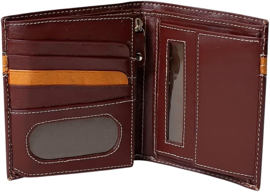 STARHIDE Men's Leather Luxury Wallet Multi Card Holder, I.D & Coin Purse Brown