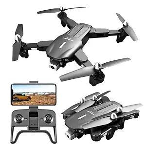 Vile Enterprise New Drone K106 4K HD Professional Camera with LED Light Propeller Visual Obstacle Avoidance Optical Flow Foldable Quadcopter Camera Drone with Glare LED Lights