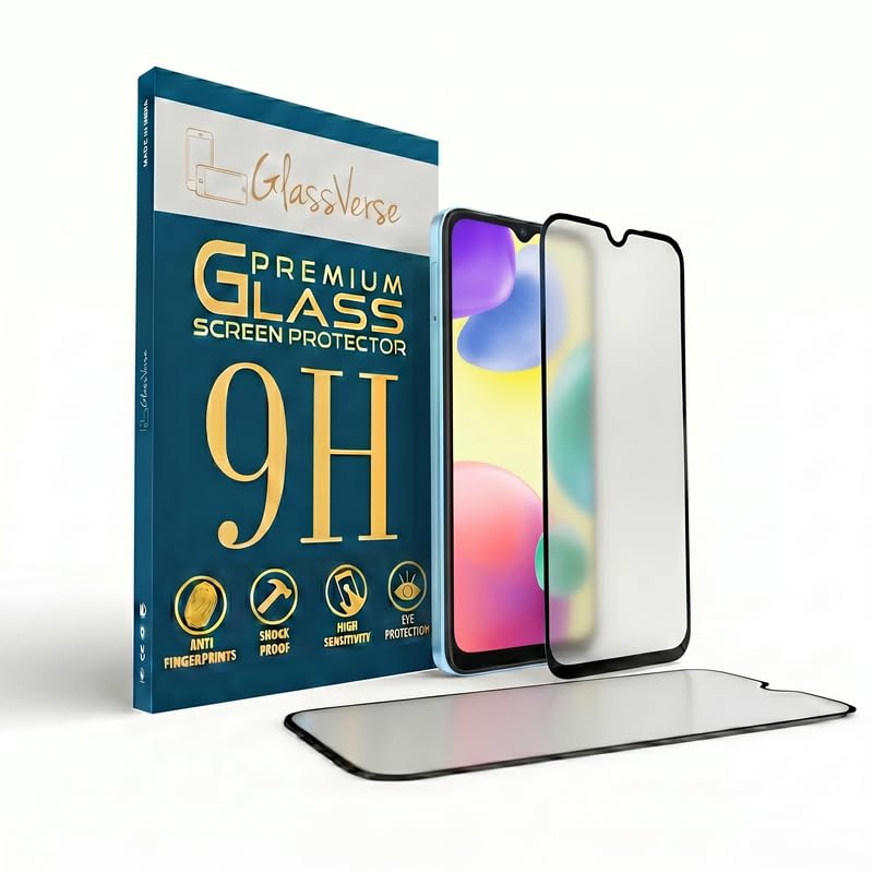 Image of GlassVerse Matte Tempered Glass for Redmi 10A Sport | Anti Glare, Smooth Touch Screen Protector, 9H Hardness, Edge to Edge, Case Friendly, Hassle-less Installation Kit Included. (Pack of 2)