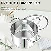 TeamFar Stainless Steel Stock Pot, 4-quart Tri-ply Base Stockpot Cooking Pasta Pot with Lid, for Induction Gas Glass Electric, Healthy & Heavy Duty, Ergonomic Handles & Straight Side, Dishwasher Safe #1