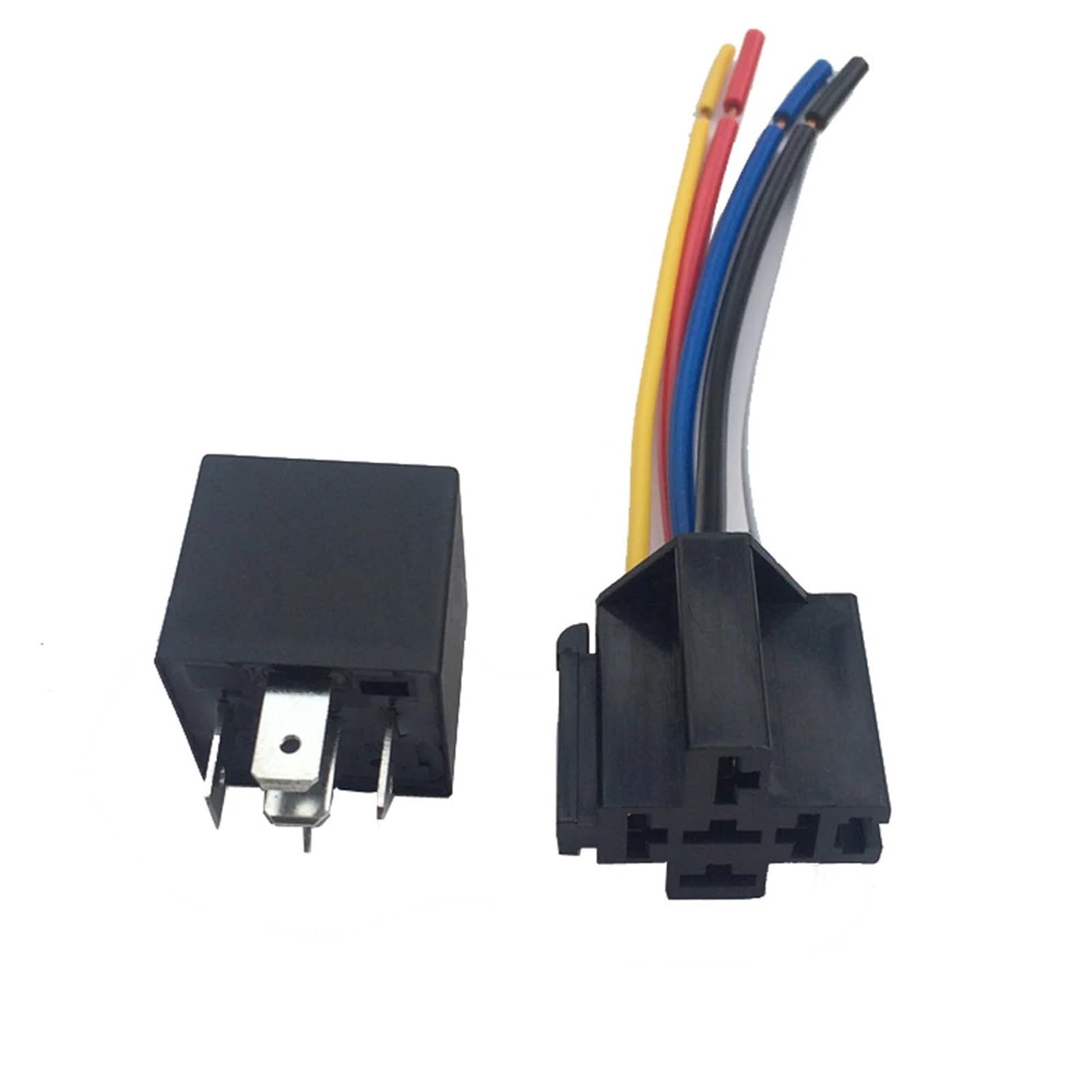 Relé automotriz 12V 40A de 5 pines con enchufe y cables para coche y camión 6
