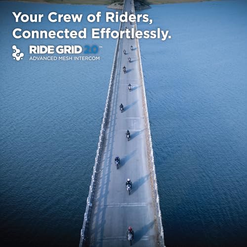 Image of BluArmor C40 RIDEGRID 2.0 Mesh Helmet Intercom - Up to 20 Riders, eRIDEGRID Cloud Channel, AUDIOWEAVE Multi-Stream Audio, Crash Detection SOS, Bluetooth 5.3, IP67