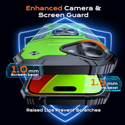 Image of Anqrp Heavy Duty Case for iPhone 17 Case with Enhanced Ring Holder Grip Stand, Military Grade Shockproof Rugged Drop Protective Silicone Hard Slim iPhone 17 Phone Case Cover,Spring Grass