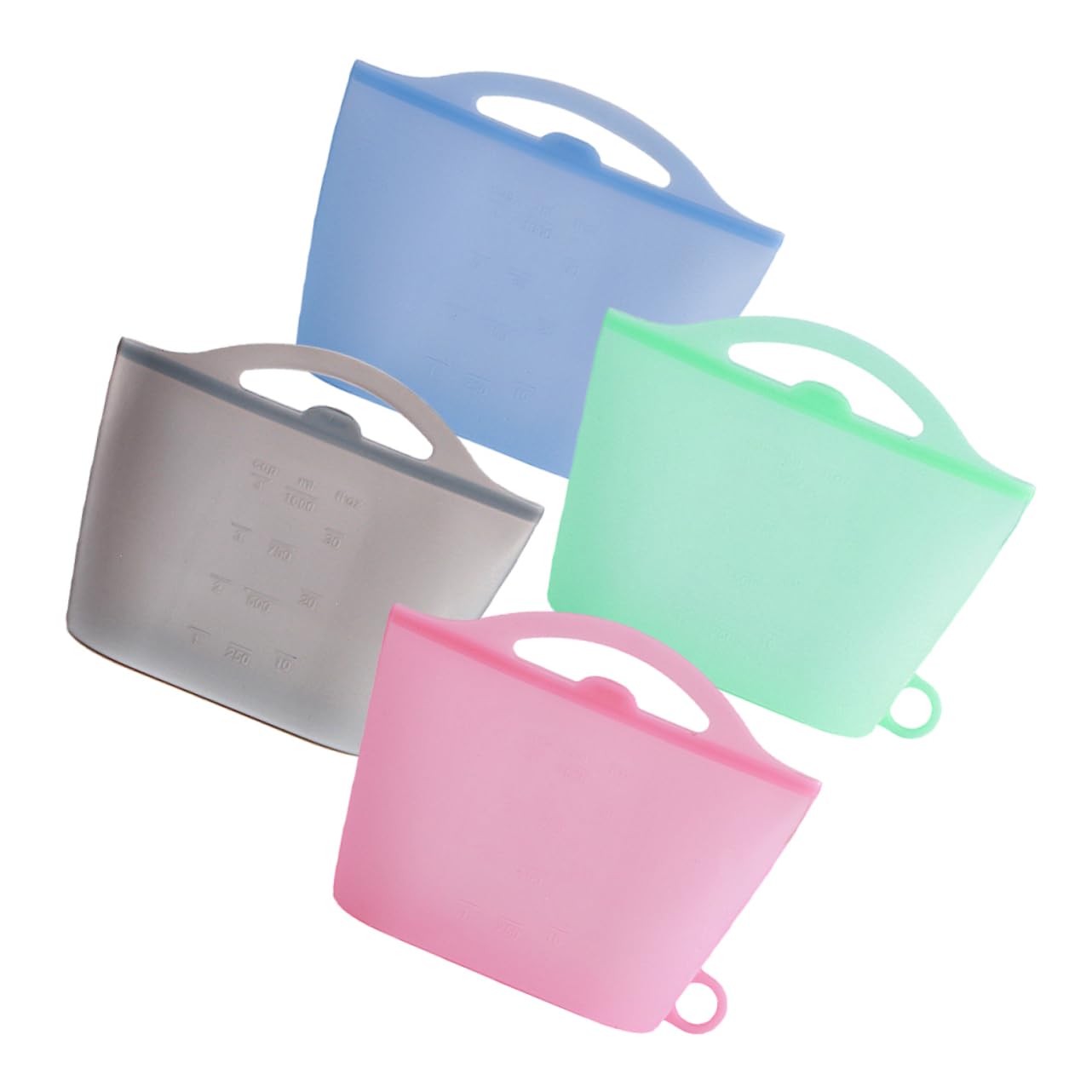 MAGICLULU Bolsas de Silicona para Alimentos 4 Piezas 1000ml Reutilizables | Cierre Hermético, Silicona de Grado Alimentario, Aptas para Congelación y Conservación, Formato Práctico