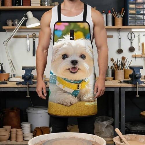 Delantal Herramientas Cute Maltese Puppy con Ajuste miniatura 4