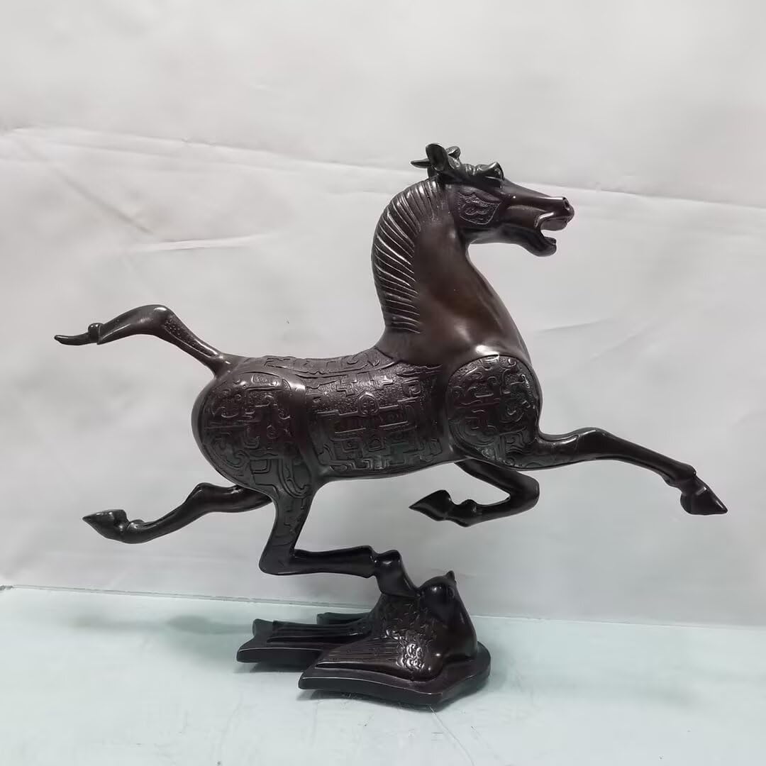 Statue aus reinem Kupfer, zum Erfolg, chinesisches Feng Shui-Reichtumspferd, Geschenk für Zuhause und Büro