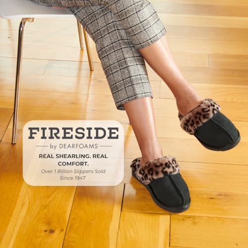 Image of Fireside by Dearfoams womens Sydney Shearling Indoor /Outdoor Water Resistant Scuff Slipper