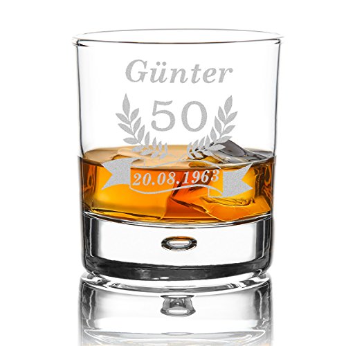 Whiskeyglas Leonardo Mit Gravur – Geburtstagsgeschenk Für Whisky-Liebhaber, 290 Ml, Spülmaschinengeeignet