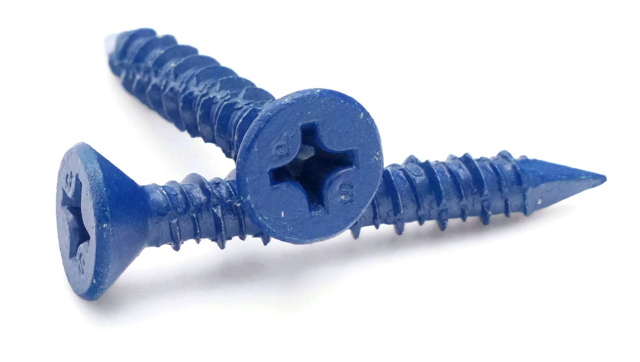 3/16 Tapcon Style Concrete Screws Phillips Flat Head Concrete Screws to Anchor Masonry, Block & Brick 3/16 x 1-1/4 Qty 100