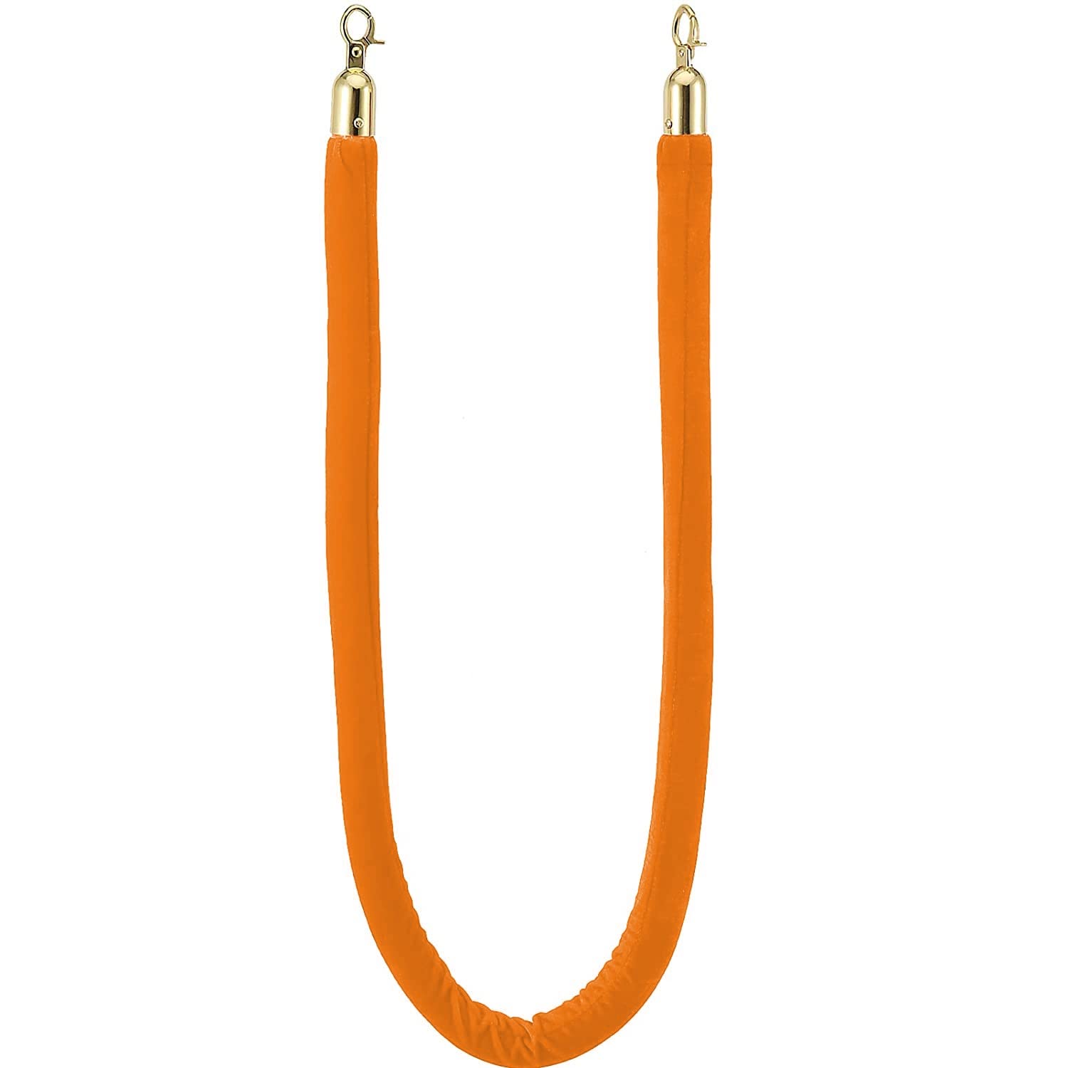Guardrail rope， Queue Barrier Ropes with Gold Hook, Stanchions Rope, for Divider Crowd Control of Hotel Celebration/Opening Ceremony/(Orange,Length 0.6M/2Ft/24In)