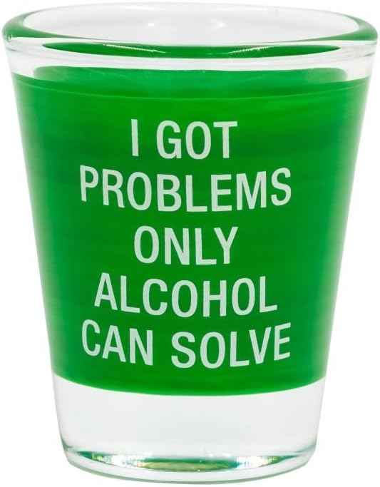 About Face Designs Only Only Alcohol Shot Glass, Standard, Clear,Green