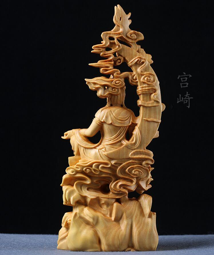 【修縁堂】極上品 木彫仏像 水月自在観音菩薩立像 彫刻 仏教工芸 ご利益 柘植材 Amazon.co.jp: 水月観音菩薩 極上品 精密細工 仏師彫り 木彫仏像 彫刻