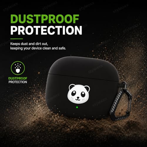 Image of Anvique Silicone Case for OnePlus Buds 4 Pro,Shockproof Protective Cover, Scratch Resistant, Lightweight, Precise Fit with Charging Access (Panda T)