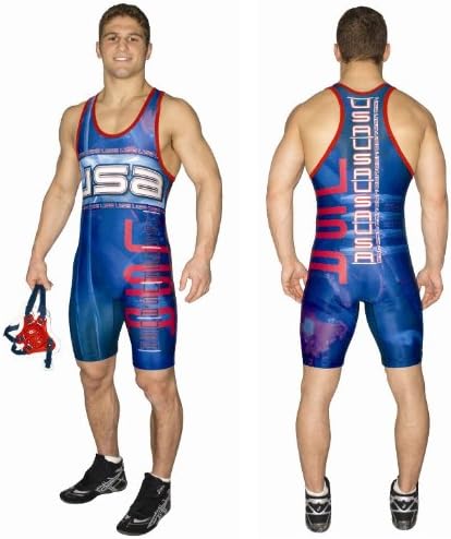 Cliff Keen Freestyle USA Sublimated Wrestling Singlet Blue - SIZE: XX Small