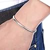 Denchy 925 Silver Bangle Bracelet, Fashion Jewelry Simple Cuff Bangles for Women Mom Wife Valentine Mothers day Gift (1pcs) #2