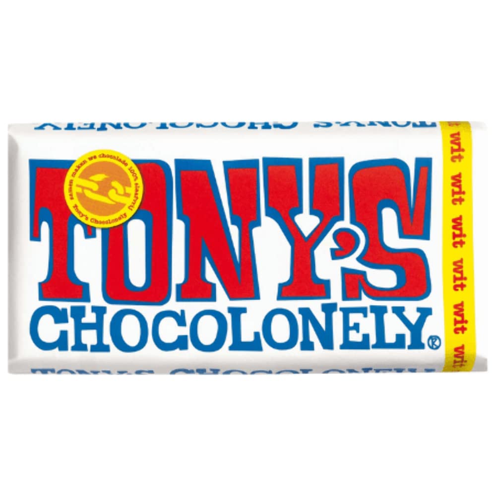 Tonys Chocolonely | Barra De Chocolate Blanco | Tony Chocolonely | Chocolate Tonys | 15 Pack | 2700 Gramo Total