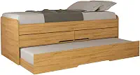 Cama Bibox de Solteiro com Auxiliar e 2 Gavetas Juliette - Robel Moveis (Camaru)