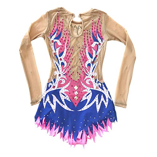 LIUHUO Collant de ginástica rítmica com saia, Treinamento Roupa para Meninas Personalizado Collant D