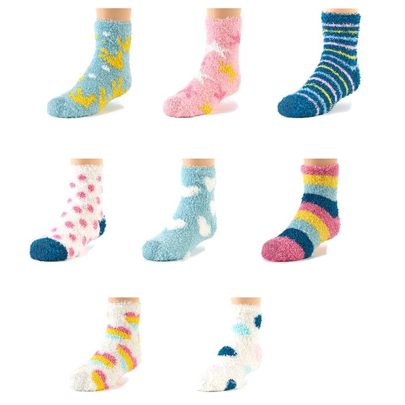 The Lakeside Collection Kids' 8-Pk. Super-Soft Cozy Socks - Girls' Icon