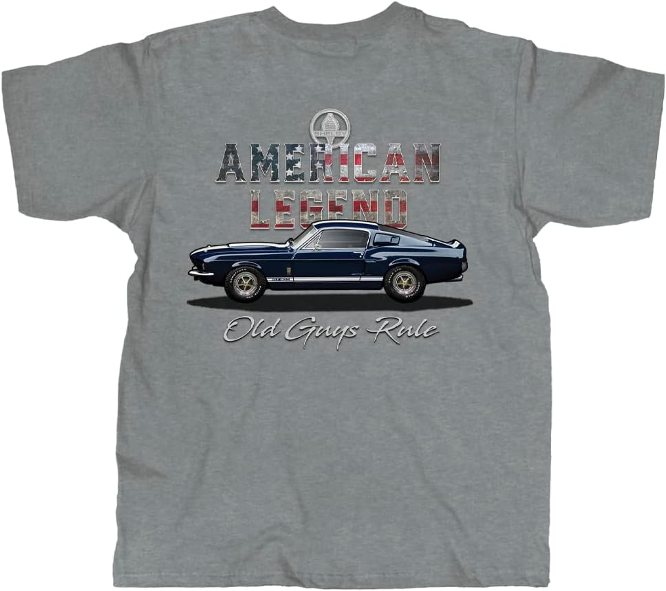 OLD GUYS RULE Men's Graphic T-Shirt, American Legend - Father's Day, Birthday Gift - Patriotic Tee for Classic Car Enthusiast