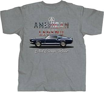 OLD GUYS RULE Mens Graphic T-Shirt, American Legend - Fathers Day, Birthday Gift - Patriotic Tee for Classic Car Enthusiast