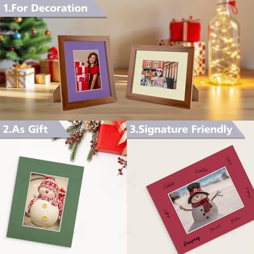 Golden State Art, Pack of 10, 8x10 Mix Color Picture Mats with White Core Bevel Edge for 5x7 Pictures - 4 Ply Thickness - Thumbnail 5