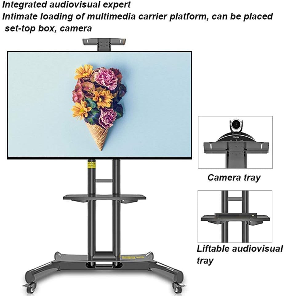 Soporte móvil para TV con ruedas y ajuste de altura miniatura 6