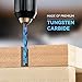 HQMaster Extra Long Spiral Router Bit Upcut 1/4 Inch Shank Solid Carbide CNC Router Bit with Nano Blue Coating CNC Bits End Mill for Woodwork Mortise Slot Trim