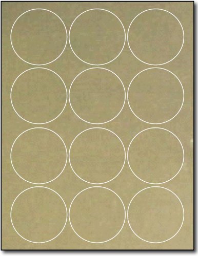 2 1/2" Round Gold Foil Labels for Laser Printers - 10 Sheets / 120 ...