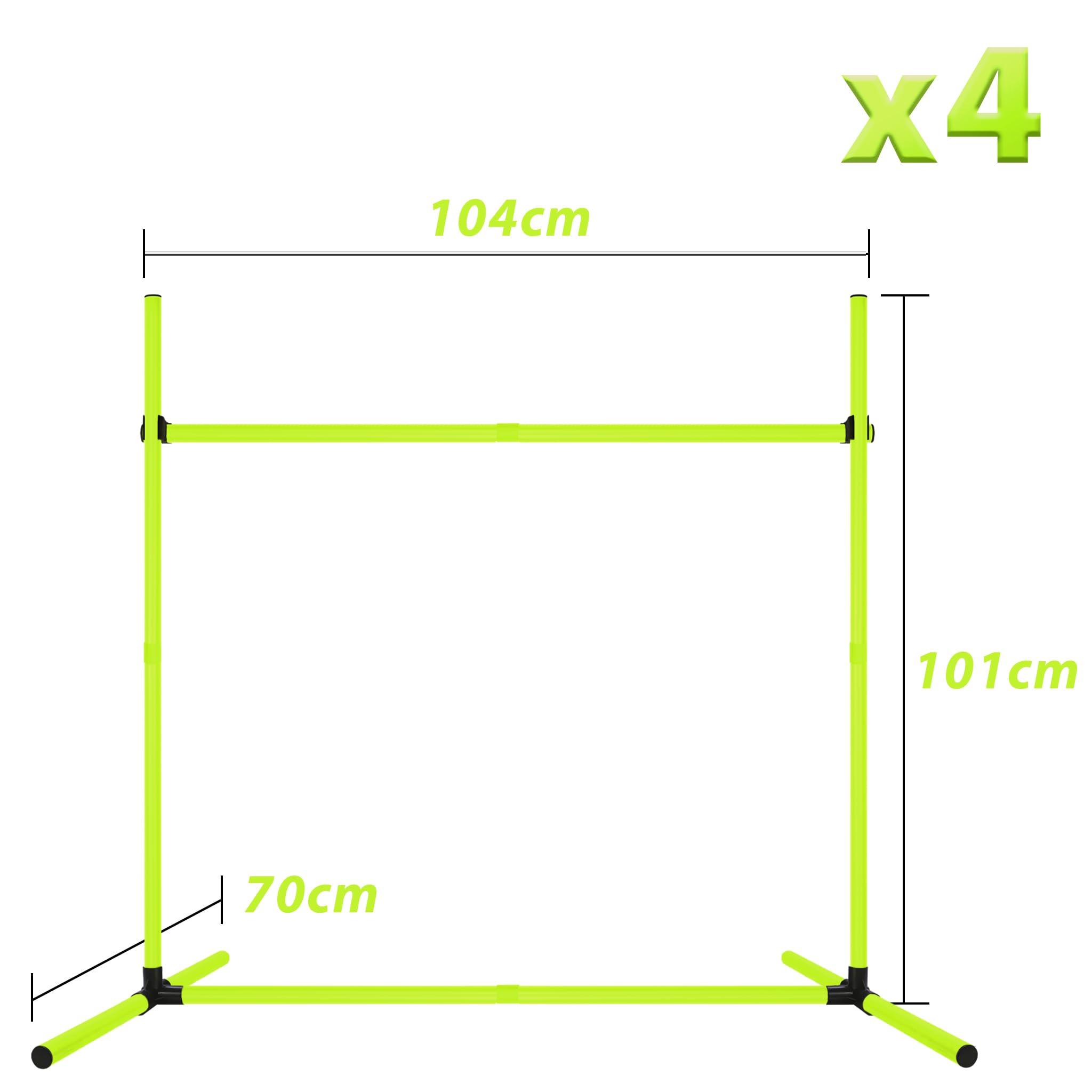 FIVMEN 4 x Agility zestaw drążków do slalomu dla psów, zestaw treningowy z regulacją wysokości, zestaw przeszkód z tworzywa sztucznego, hobby, z torbą transportową, do treningu psów, zielony