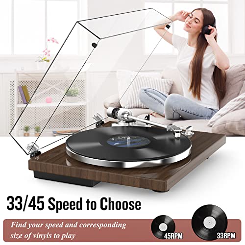 Platine Vinyle Bluetooth Tourne Disque 33 + 45 TR/Min avec Transmission par Courroie Haute Fidélité, Lecture sans Fil avec Cartouche Magnétique à Contrepoids Réglable Enregistrement Via PC - Les Beatles, Paul McCartney, John Lennon, RIngo Starr, George Harrison Platine Vinyle Bluetooth Tourne Disque 33 + 45 TR/Min avec Transmission par Courroie Haute Fidélité, Lecture sans Fil avec Cartouche Magnétique à Contrepoids Réglable Enregistrement Via PC – Image 6