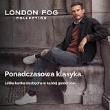 LONDON FOG Męska kasztanowa kurtka golfowa z zamkiem błyskawicznym (regularne i duże rozmiary), bawełna, lekka, Czarny, M