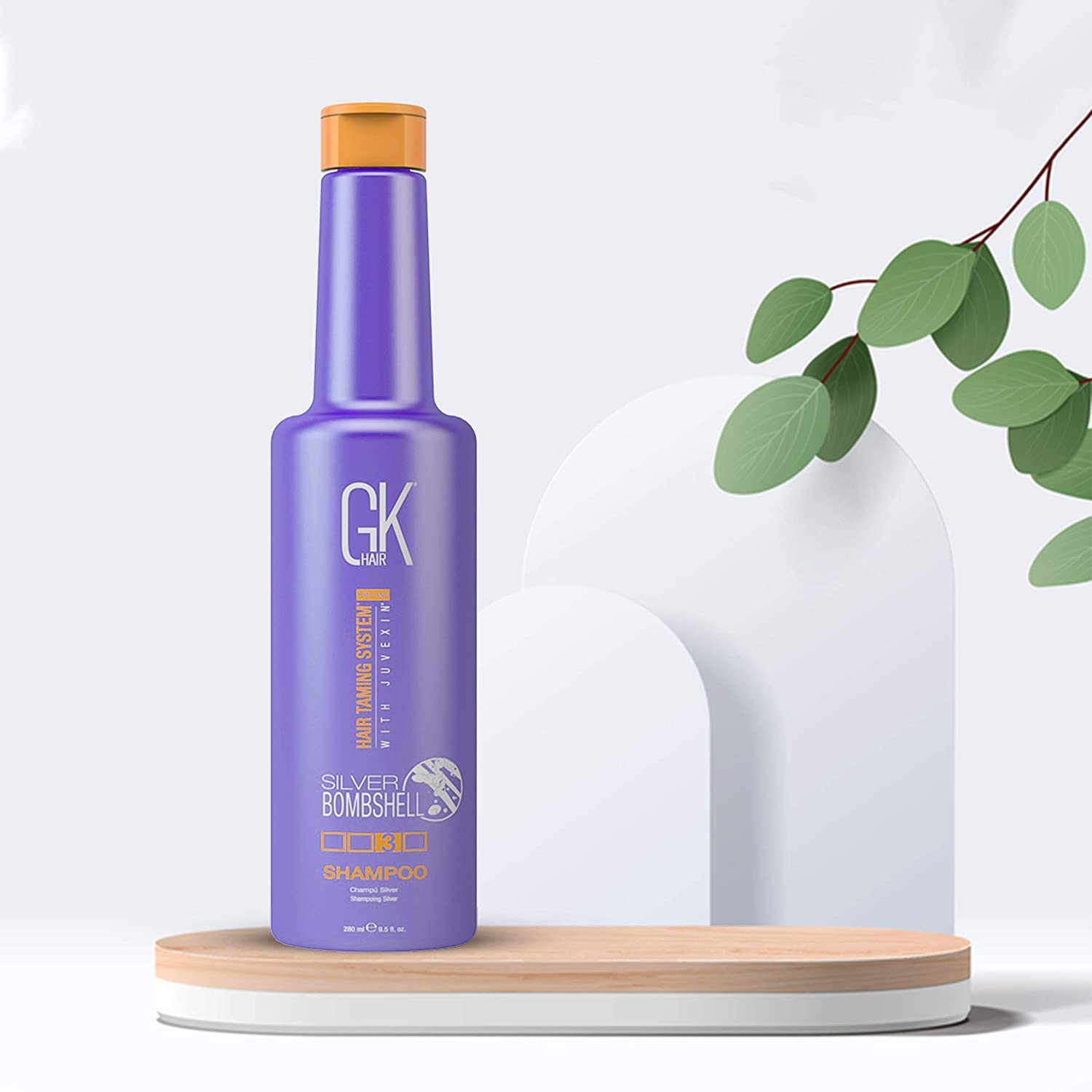GK HAIR Global Keratin Silver Bombshell/Purple Shampoo (9.5 FL Oz/280 ml) per capelli biondi, platino, cenere, argento e grigi idrata i capelli secchi e danneggiati rimuove i toni giallo-ottanio