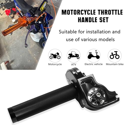 Image of Motorcycle Throttle Assembly,7 /8 inch Quick Twist Throttle Grips with Throttle Cable Aluminum Alloy Universal for CRF KLX SSR TTR 110 125 150 250cc Dirt Pit Bike ATV Mini Bike