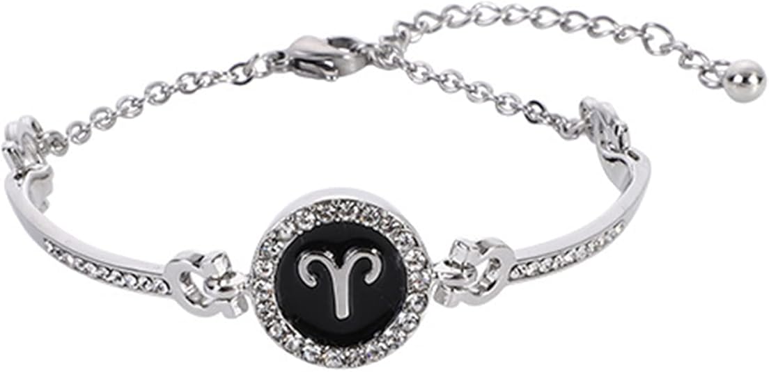 12 Constellation Charm CZ AstrologyZodiac Sign Bracelets Jewelry Gifts