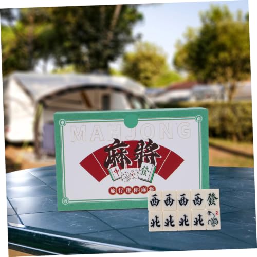Mini Mahjong Set portátil para viaje y ocio miniatura 6