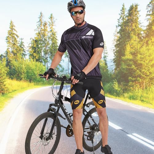 image for sponeed Men Padded Biking Shorts Cushioned Cycle Mountain Bike Tights 