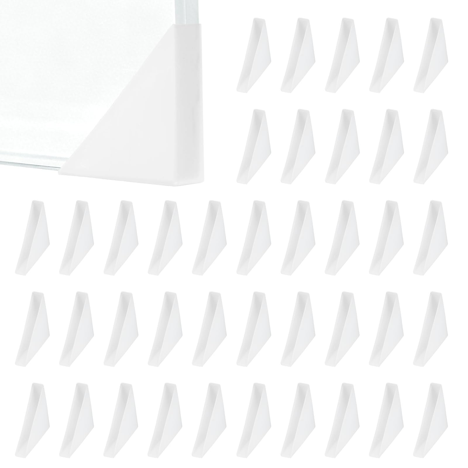 sourcing map 7x35mm Triangle Plastic Corner Protector White 40Pcs