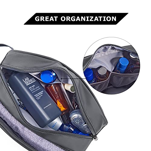 Image of BAGSMART Toiletry Bag for Men, Travel Toiletry Organizer Dopp Kit Water-resistant Shaving Bag for Toiletries Accessories, Door Room Essentials, Grey-basic, Medium, Minimalist
