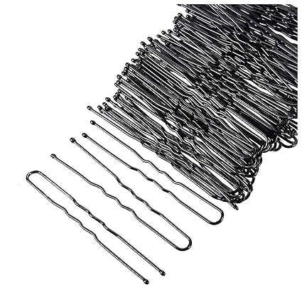 Black Metal Pins Hair Clips for Women & Girls | Strong Hold Hairpins for Updo, Bun & Bridal Hairstyles | Salon-Style Hair Styling Accessories (100 PCS) (U Pin)