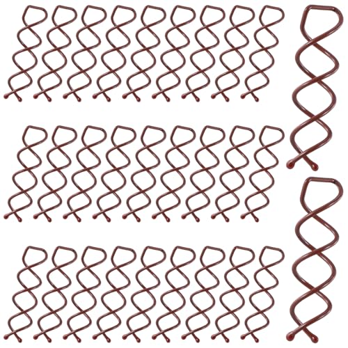 Molain 30 Pcs Spiral Hair Pins, Spin Pins for Hair, Alloy Spiral Bobby Pins, Bun Twist Spiral Hair Pins with Non-scratch Rounded Tips for Women Bun Hair Style (Brown)