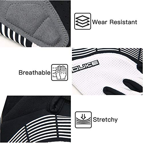 Souke Sports ST1901-WHITE-BLACK-L Cycling Bike Gloves Padded Half Finger Bicycle Gloves Shock-Absorbing Anti-Slip Breathable Mtb Road Biking Gloves thumb #3
