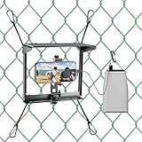 Phone Fence Mounting Kit with Shade for iPhone, Fence Camera Streaming Kit for GoPro Recording Baseball/Softball/Tennis Games, Adjustable Clip Mount Holder for Mevo Start, Insta360 & Action Cameras