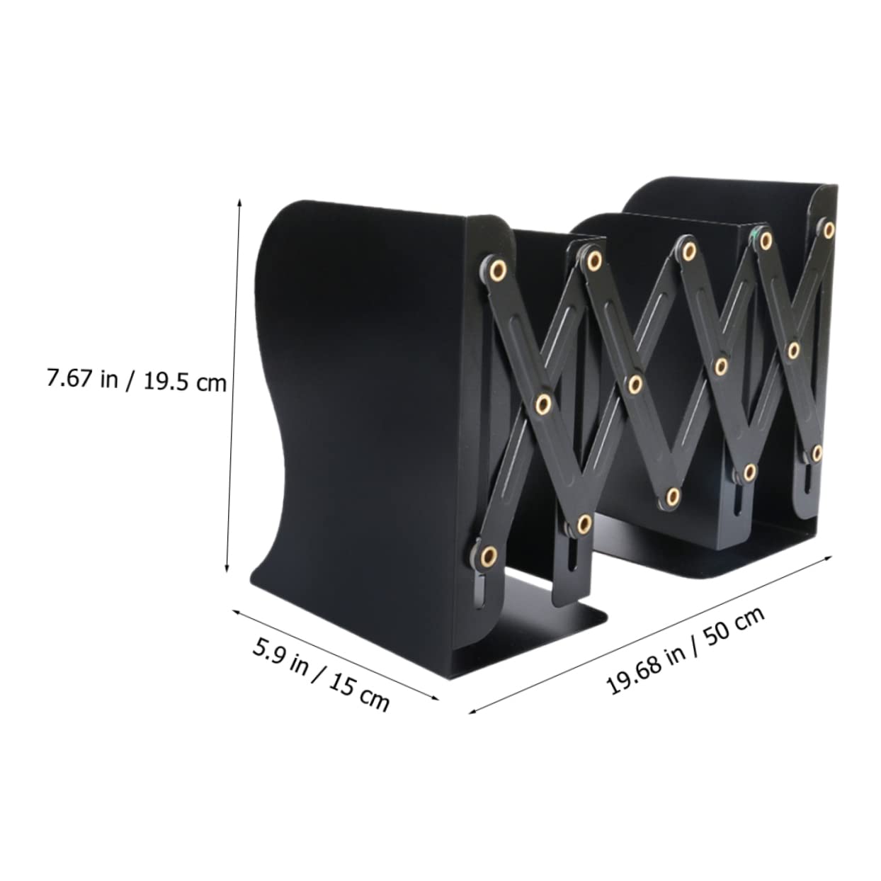 Fermalibri da Scrivania Telescopico Nero in Metallo e Plastica | Organizer per Libri e Documenti, Design Semplice e Creativo, per Tavolo, Supporto Regolabile