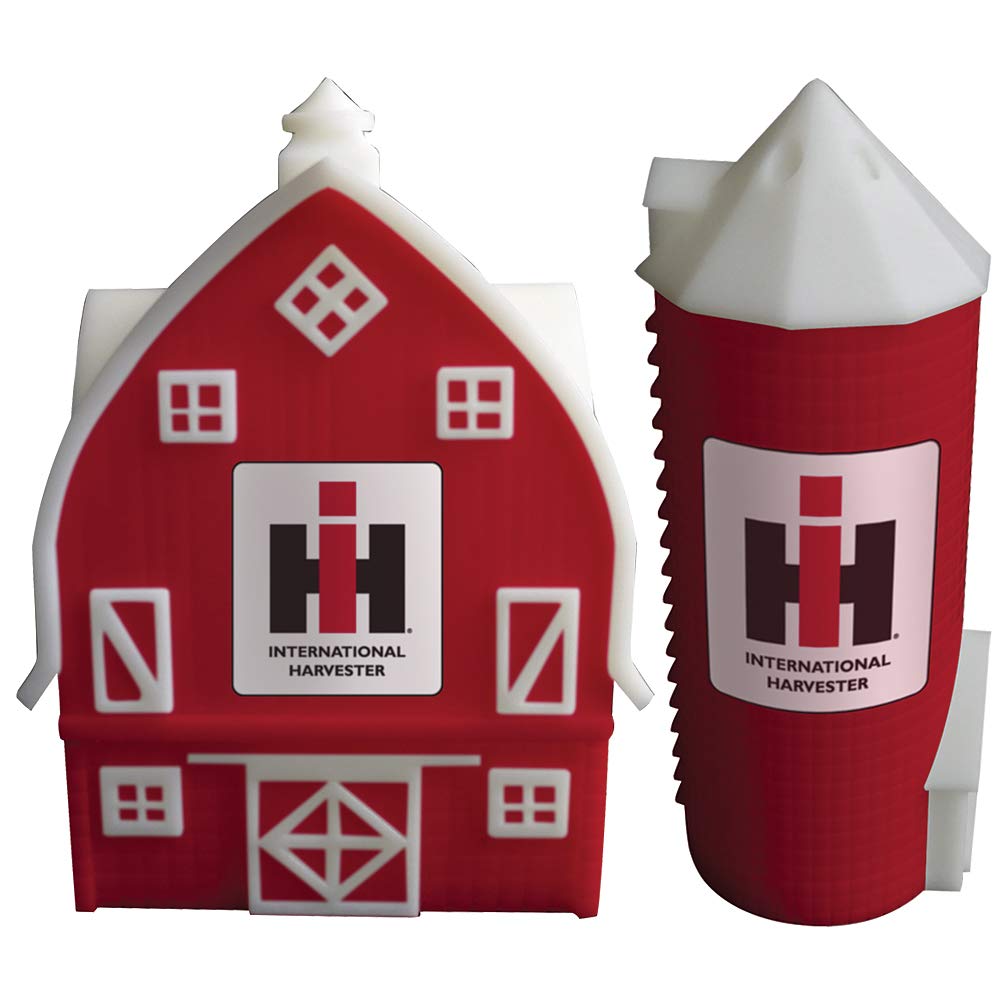 M. CORNELL IMPORTERSFarmall Barn & Silo Salt & Pepper Shakers - Handpainted Ceramic w/IH Logo