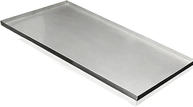 Plant Trays for Pots, Washing Machine Drain Pan, Stainless Steel Metal Refrigerator Drip Tray, Oil Drip Pan, One-Piece Bending, Full WeldingSilver,101x51x2cm/40x20x1in