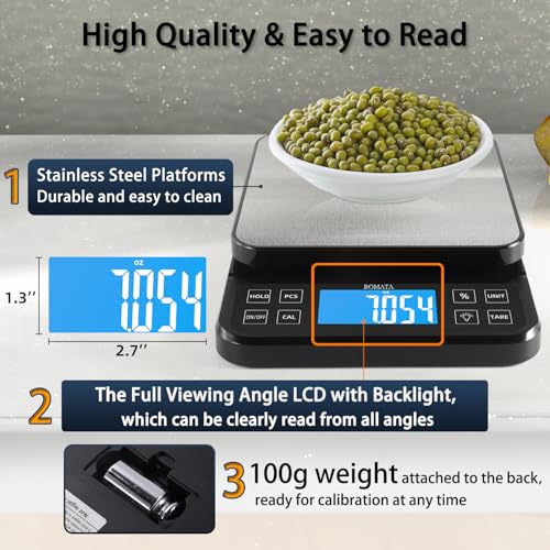 BOMATA Large Kitchen Scale with 0.1g Precision