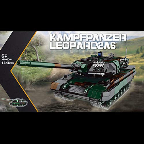 MCHE Panzer Leopard 2A6 Modell Bausatz, 1346 Teile Technik Panzer Militärpanzer Klemmbausteine Bauset, Kompatibel mit… – Bild 5