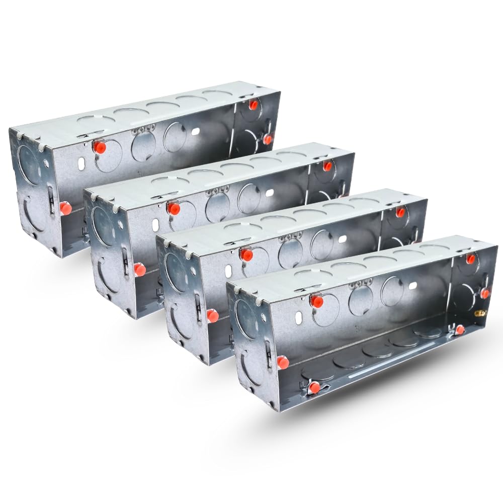 Concealed GI Sheet Metal Modular Box | Rustproof Galvanized Iron Heavy Duty Flush Mount Electrical Junction Box | 18 Gauge Thick (4, 8 Modular GI Box (9x3 Inch))-image-31
