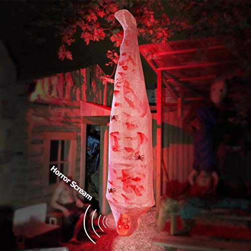Cocoon Corpse Halloween Outdoor Decorations, Scary Hanging Decor, Hallomas Mummy ...